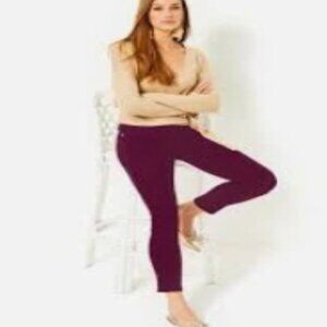 Lilly Pulitzer Jeans Womens 16 Burgundy South Ocean High Rise Stretch Denim